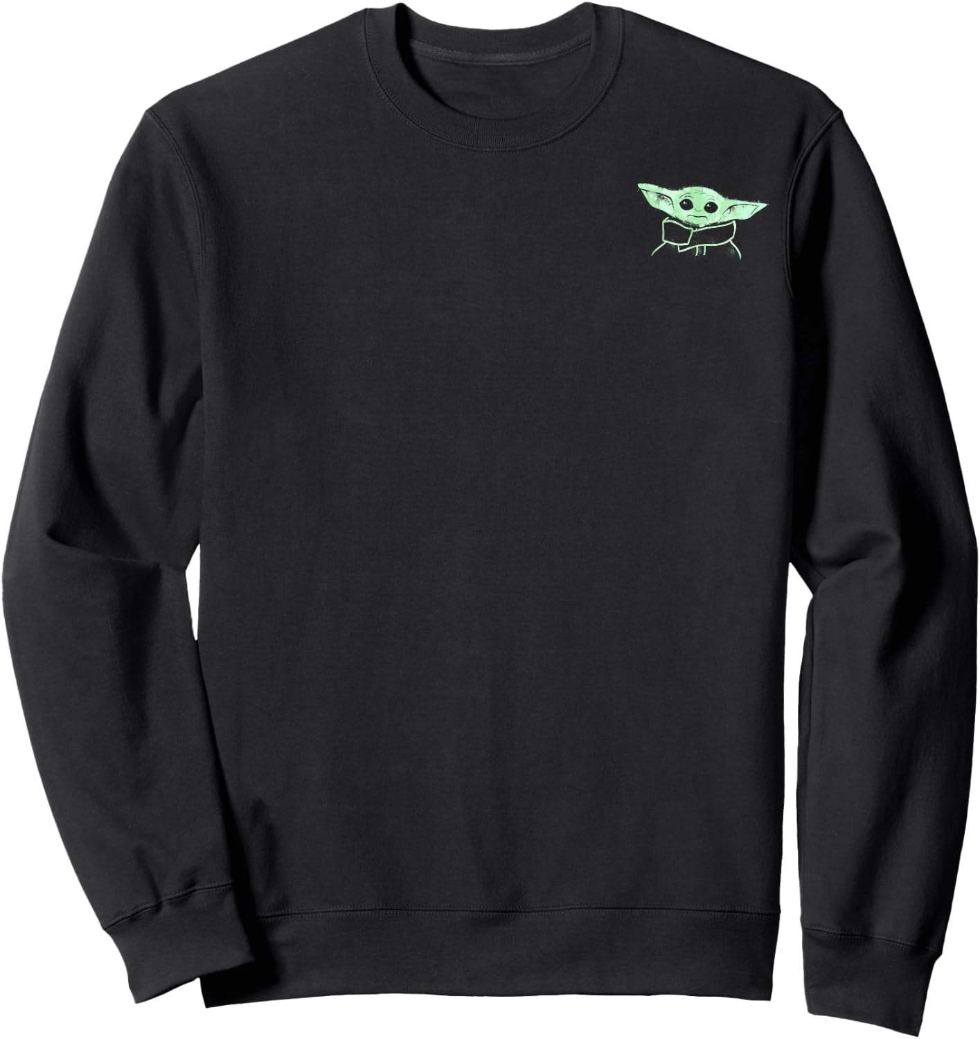 Star Wars The Mandalorian The Child Spray Paint Left Chest Sweatshirt - Sweatshirt | Black