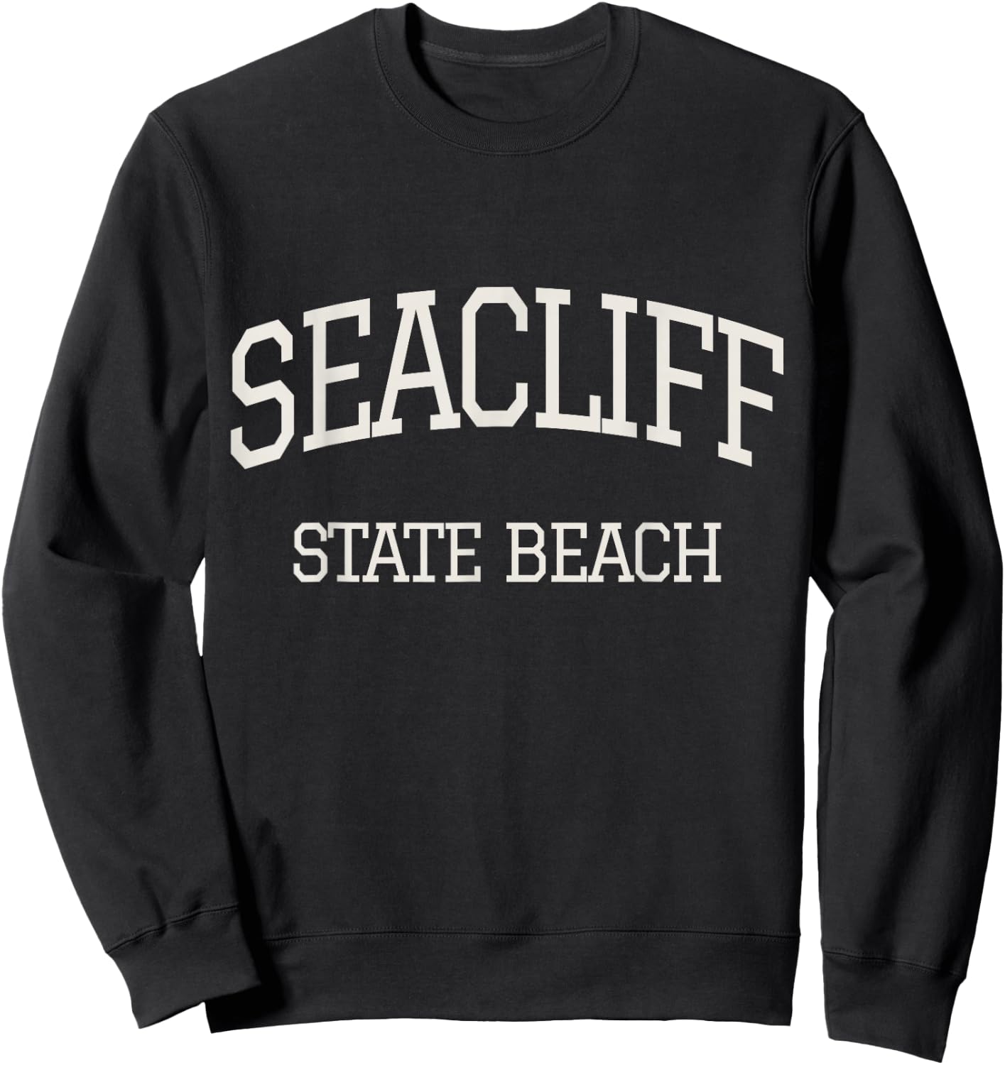 Vintage Seacliff State Beach Monterey CA California Coast Sweatshirt - Sweatshirt | Black