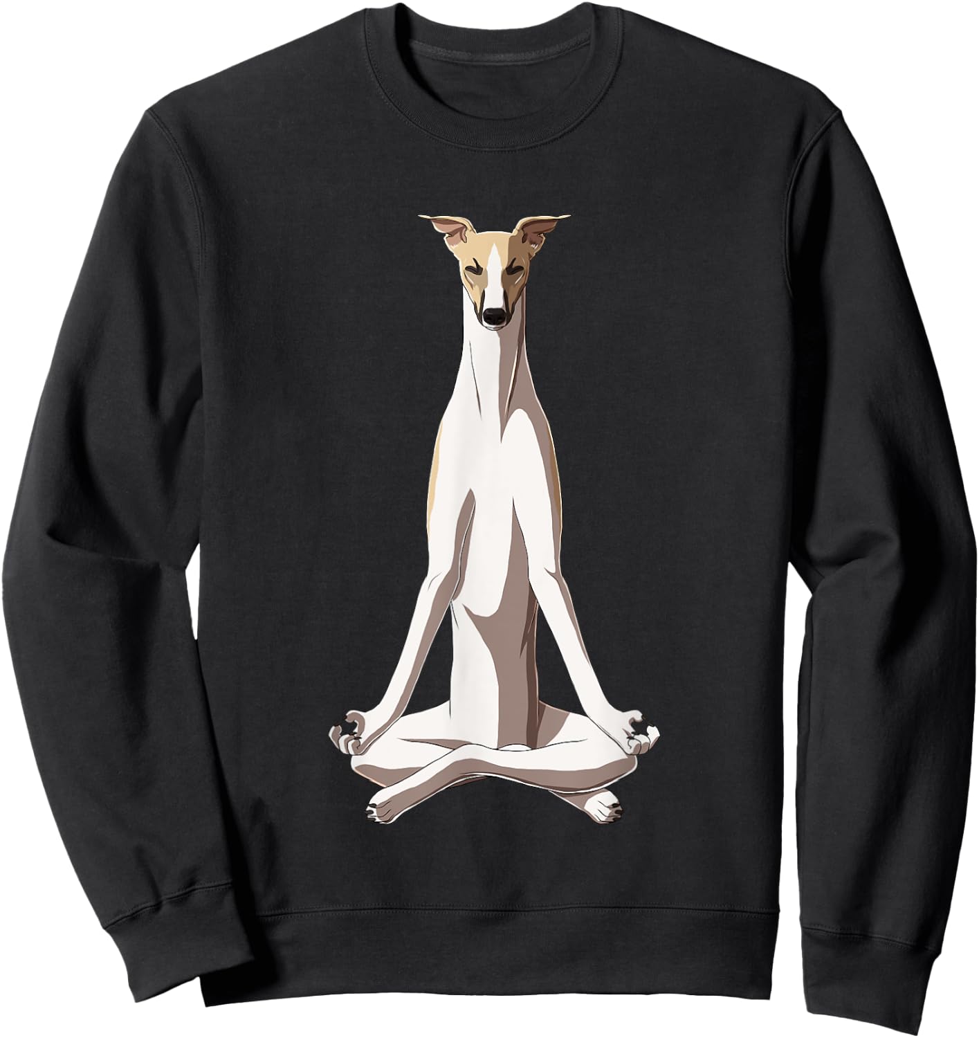 Funny Yoga Dog Whippet Men Women Girls Kids Sweatshirt - Sweatshirt | Black
