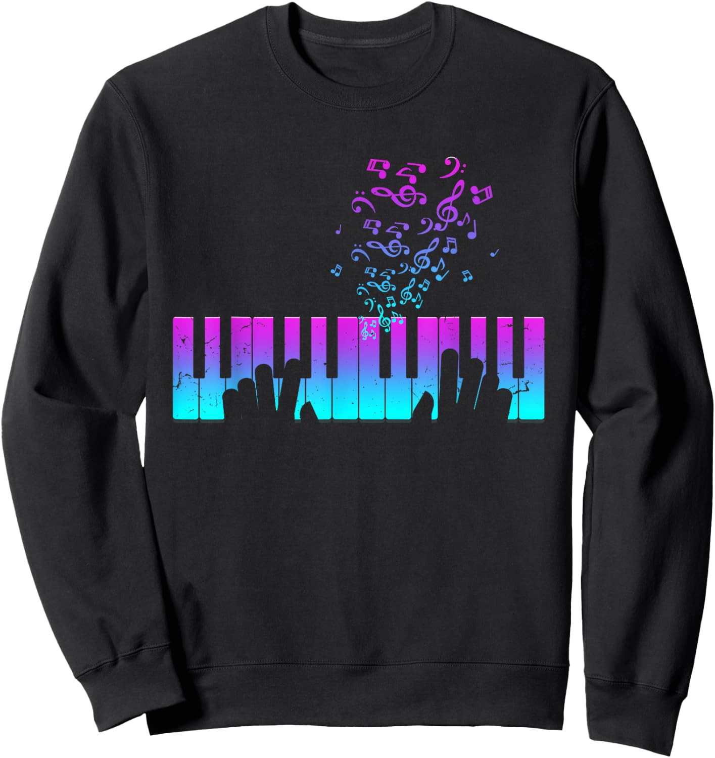 Piano player gift hands piano keyboard musician Sweatshirt - Sweatshirt | Black