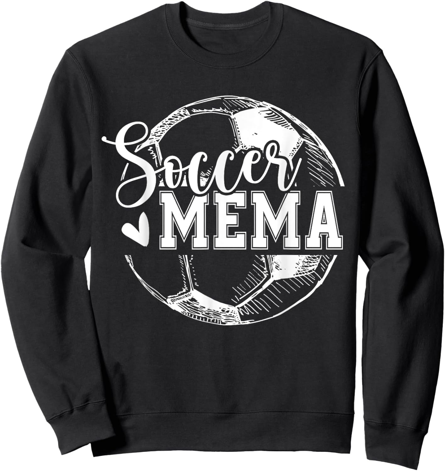 Vintage Soccer Mema Funny Ball Mema Sweatshirt - Sweatshirt | Black