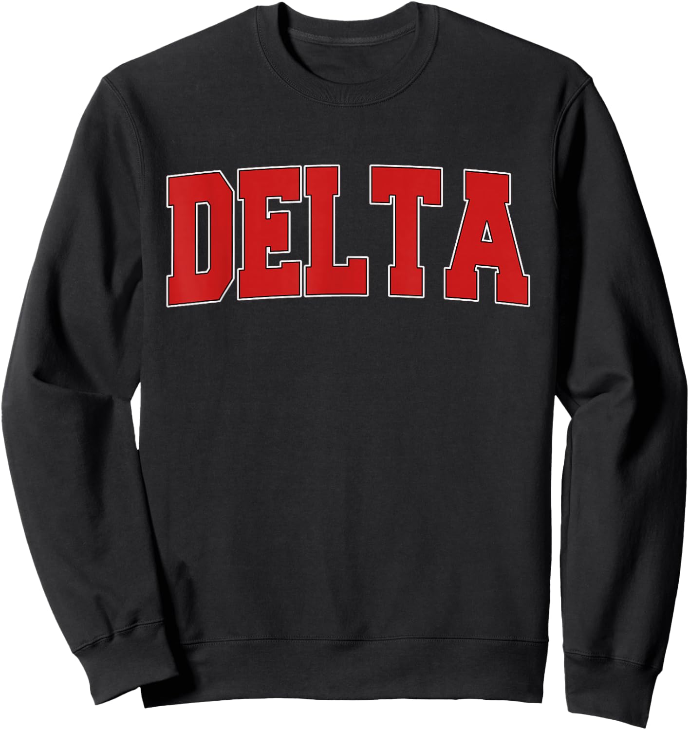 Delta Canada Varsity Style Vintage Retro Canadian Sports Sweatshirt - Sweatshirt | Black