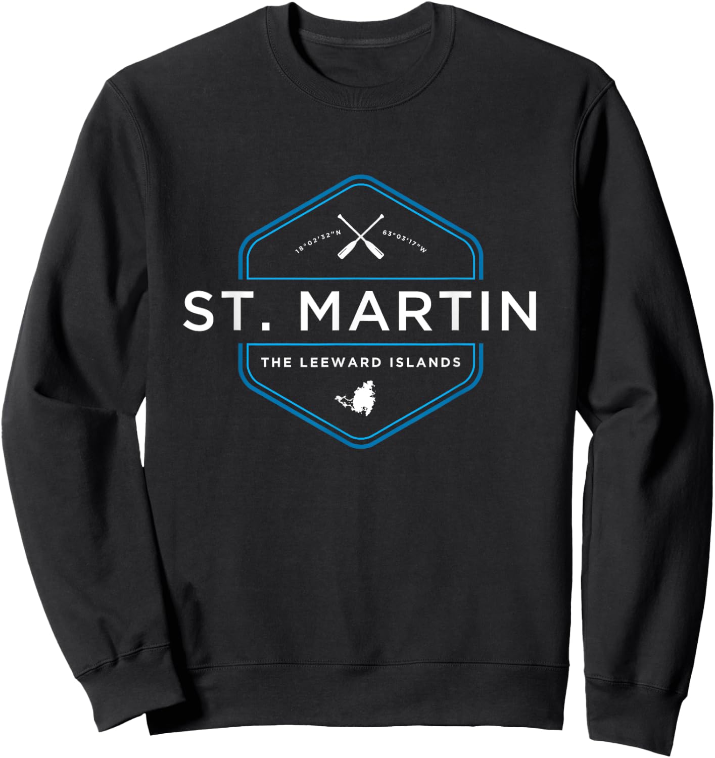 St. Martin Maarten Beach Graphic Sweatshirt - Sweatshirt | Black