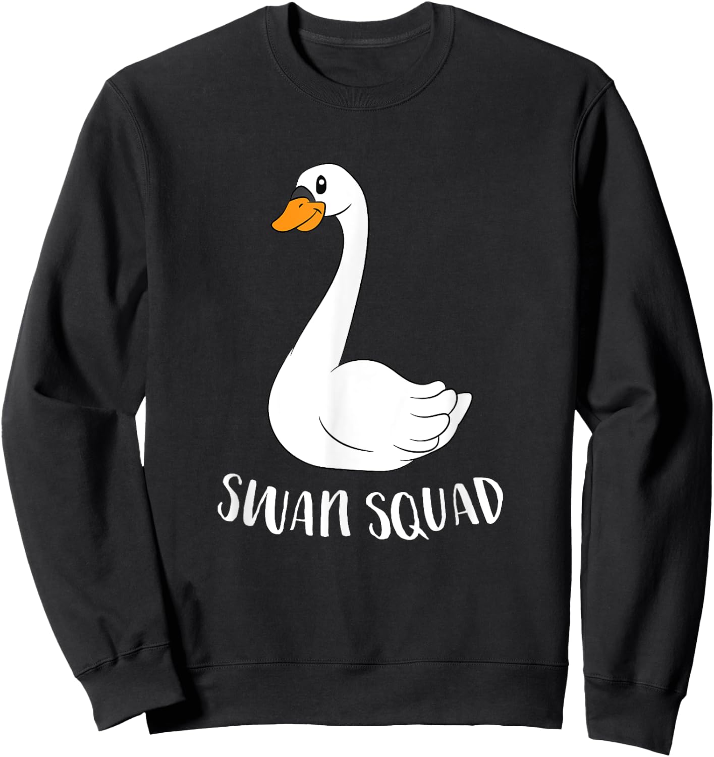 Cute Swan Squad Funny Team Swans Sweatshirt - Sweatshirt | Black