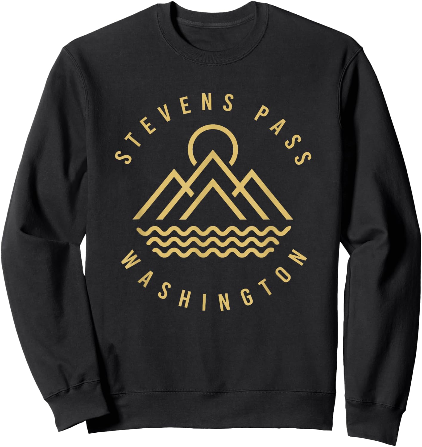 Stevens Pass Mountains Washington Hiking Outdoors Minimal Sweatshirt - Sweatshirt | Black
