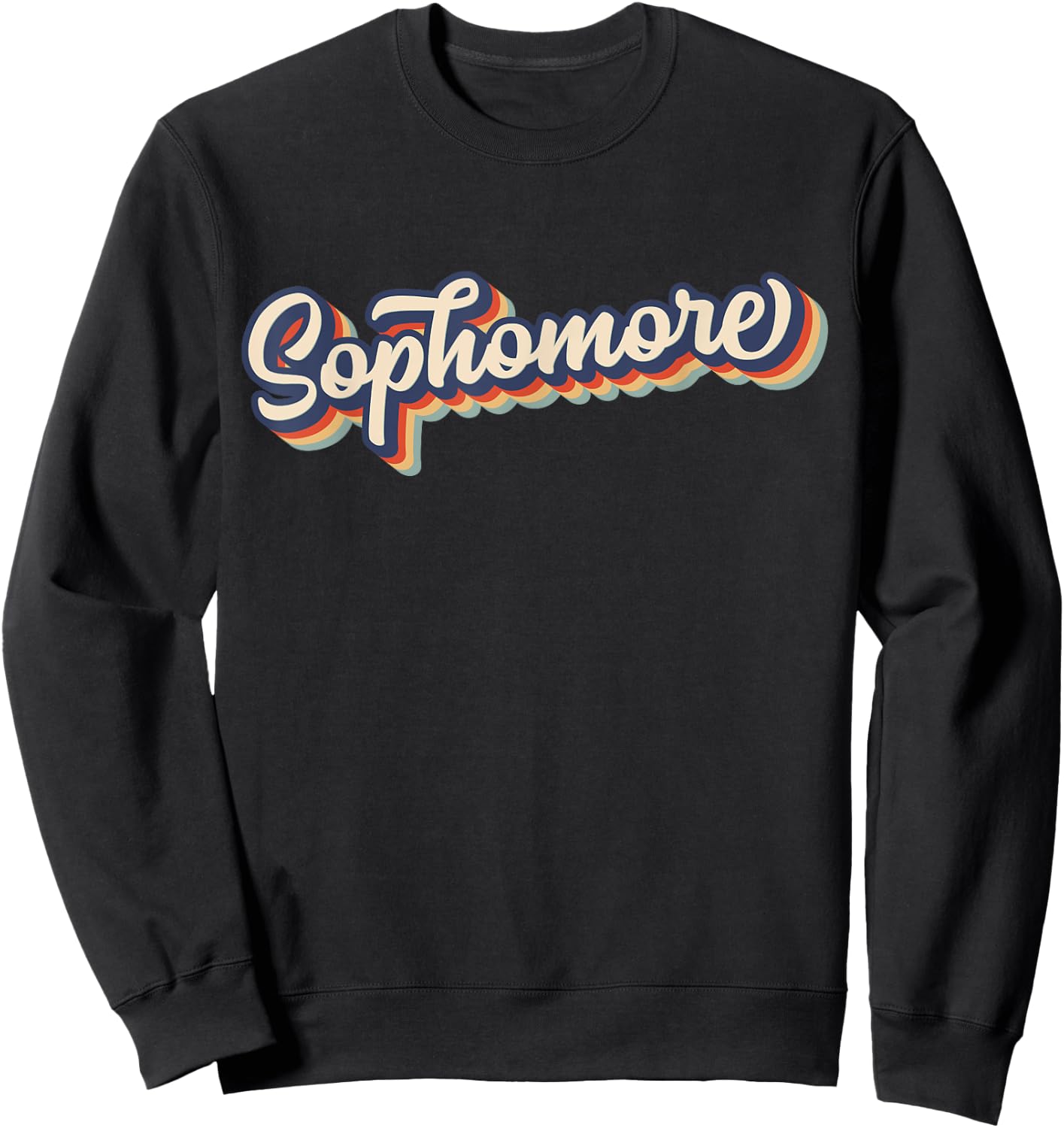 Sophomore Shirt Retro Stripe Grade 10 Sophomore Sweatshirt - Sweatshirt | Black