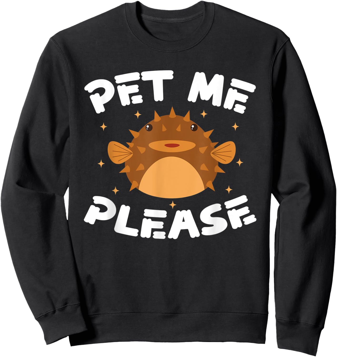 Funny Puffer Fish Design Sweatshirt - Sweatshirt | Black