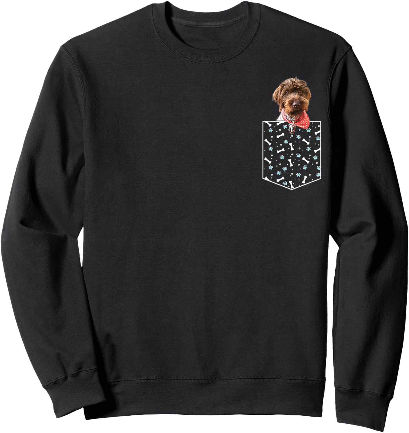 Labradoodle, Dog in a Pocket, Bones & Paws Men Women Kids Sweatshirt - Sweatshirt | Black