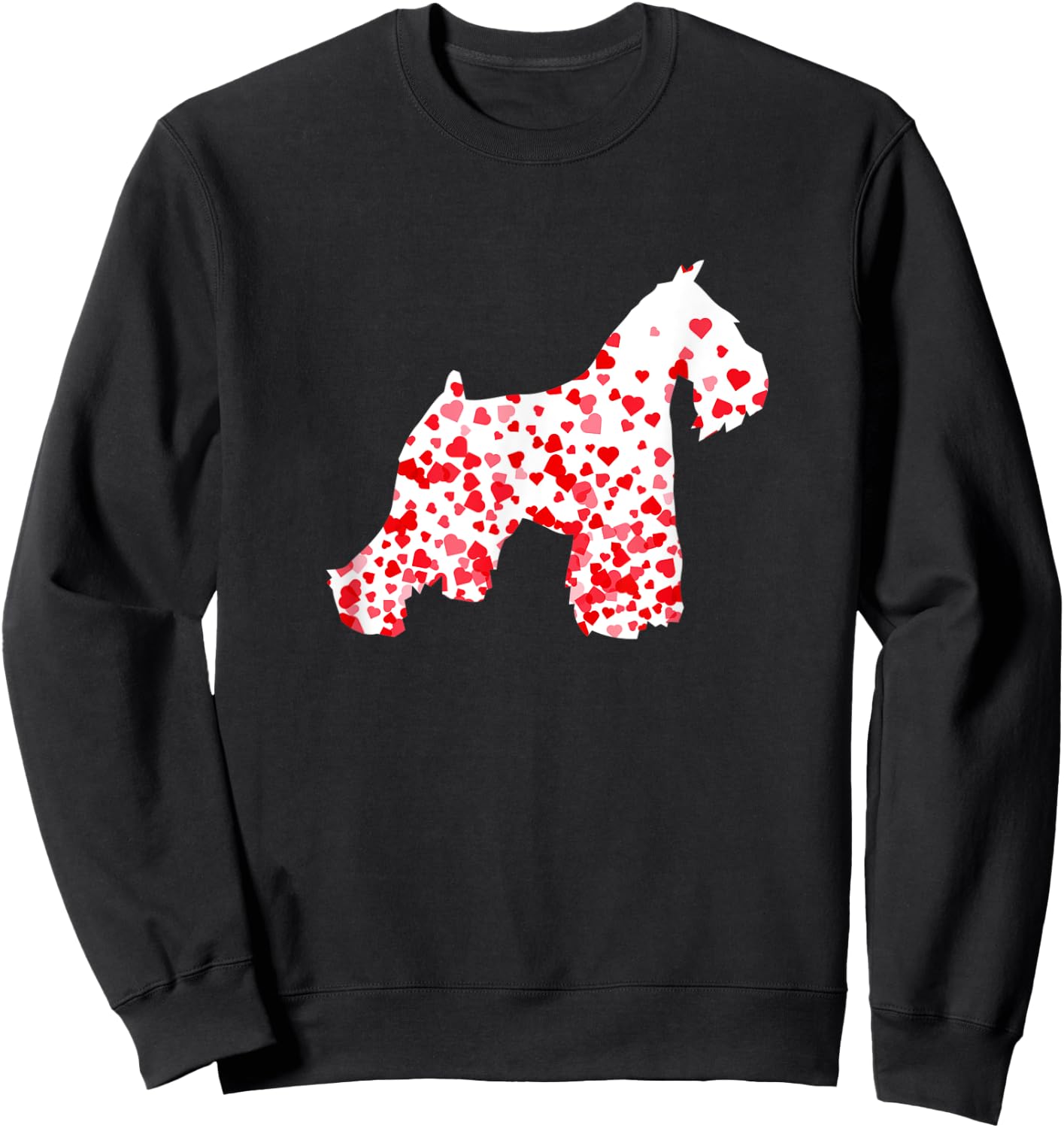 Miniature Schnauzer Heart Dog Valentine's Day Sweatshirt - Sweatshirt | Black