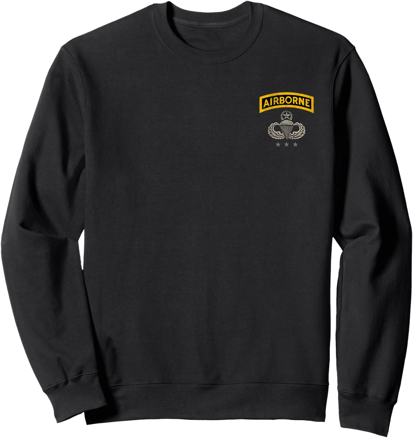 Proud U.S Army Airborne Division Tab , Veterans Day Sweatshirt - Sweatshirt | Black