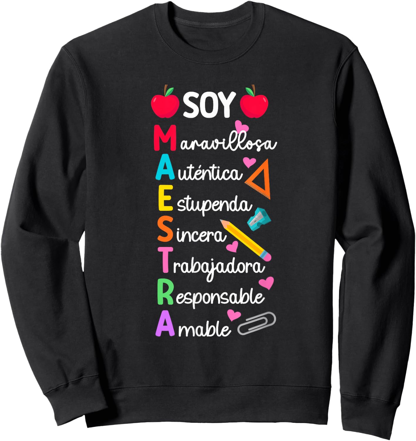 Soy Maestra De Español Spanish Teacher Bilingual Teacher Sweatshirt - Sweatshirt | Black
