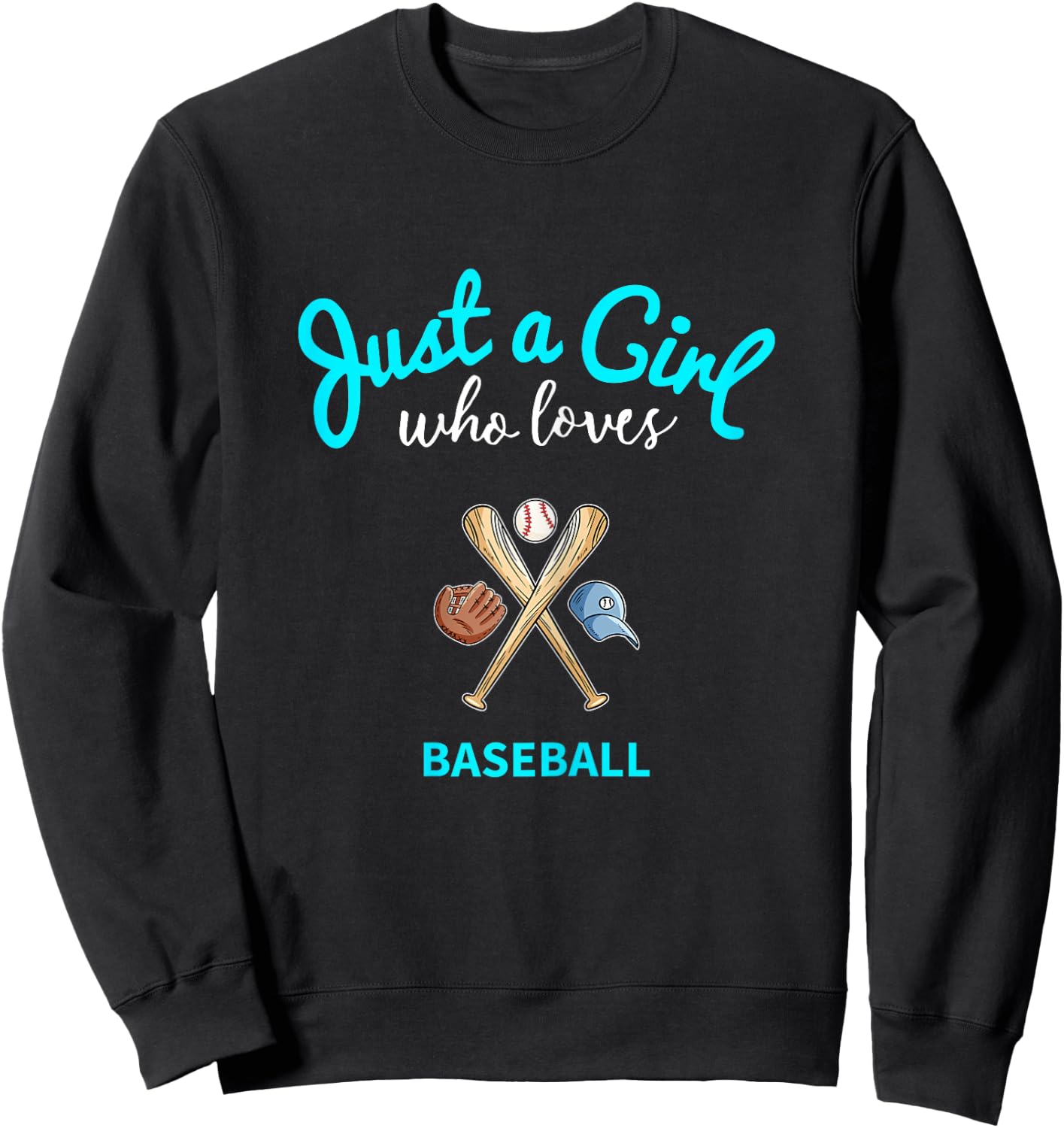 Baseball Shirt for Girls | Kids Baseball Sweatshirt - Sweatshirt | Black