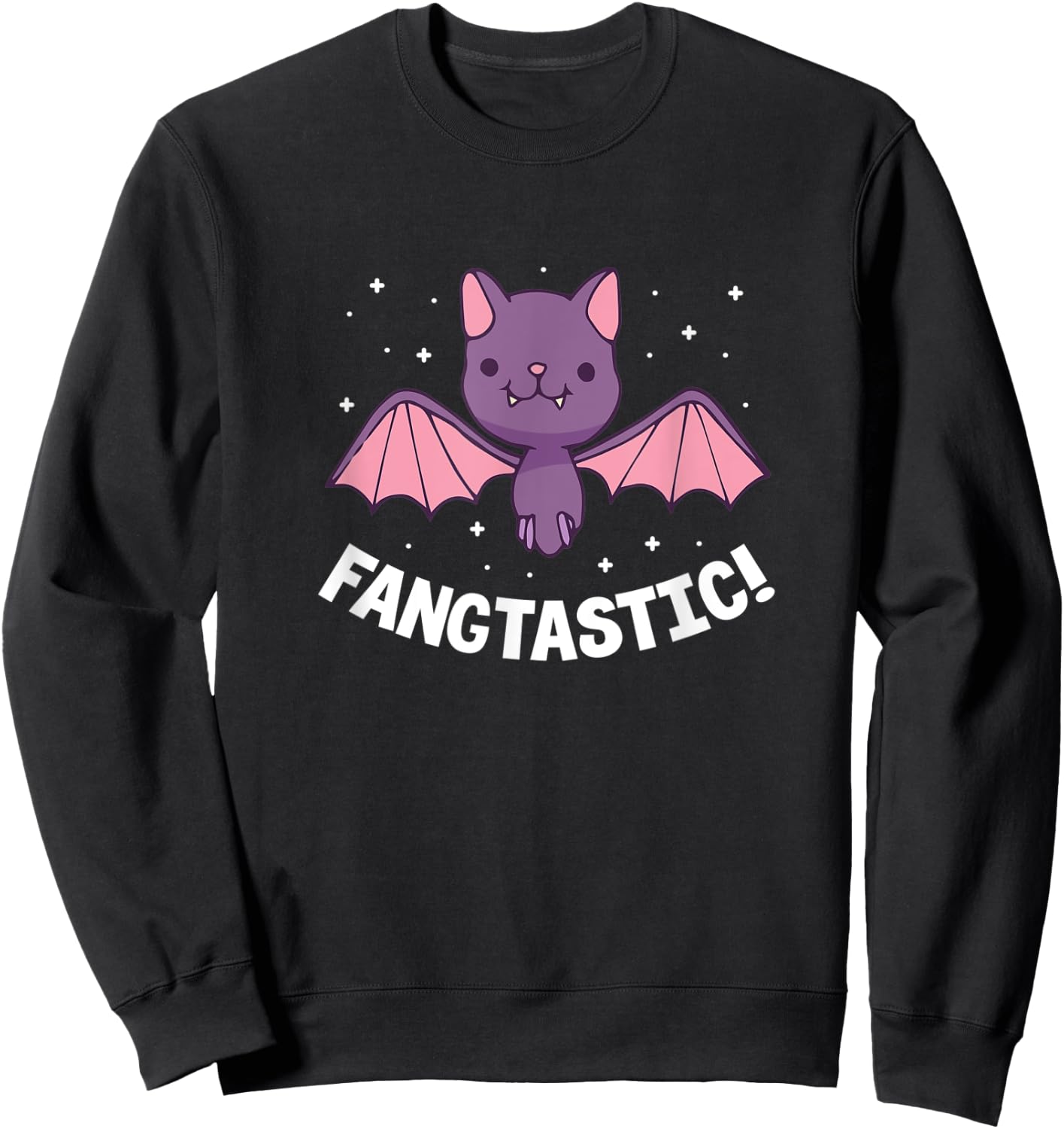 Halloween Bat Fang Funny Fangtastic Sweatshirt - Sweatshirt | Black