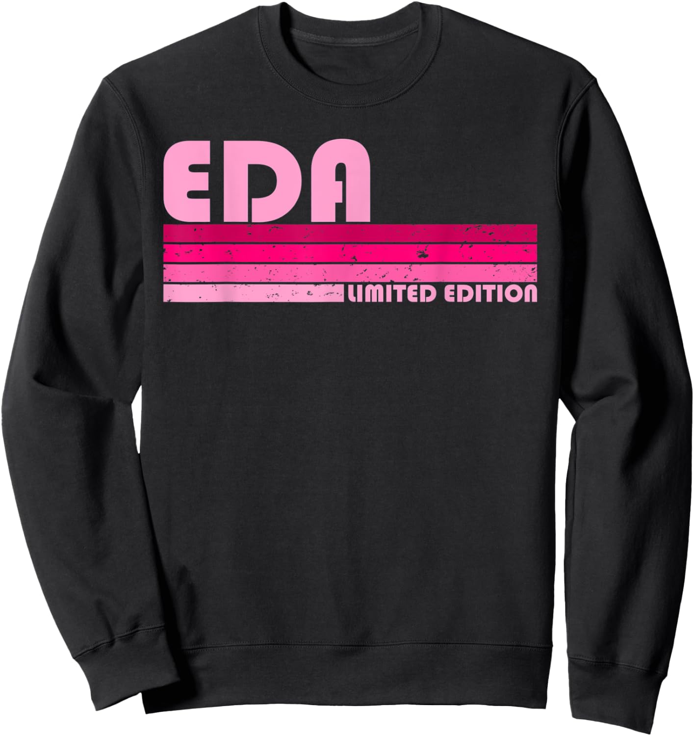EDA Name Personalized Retro Vintage 80s 90s Birthday Sweatshirt - Sweatshirt | Black