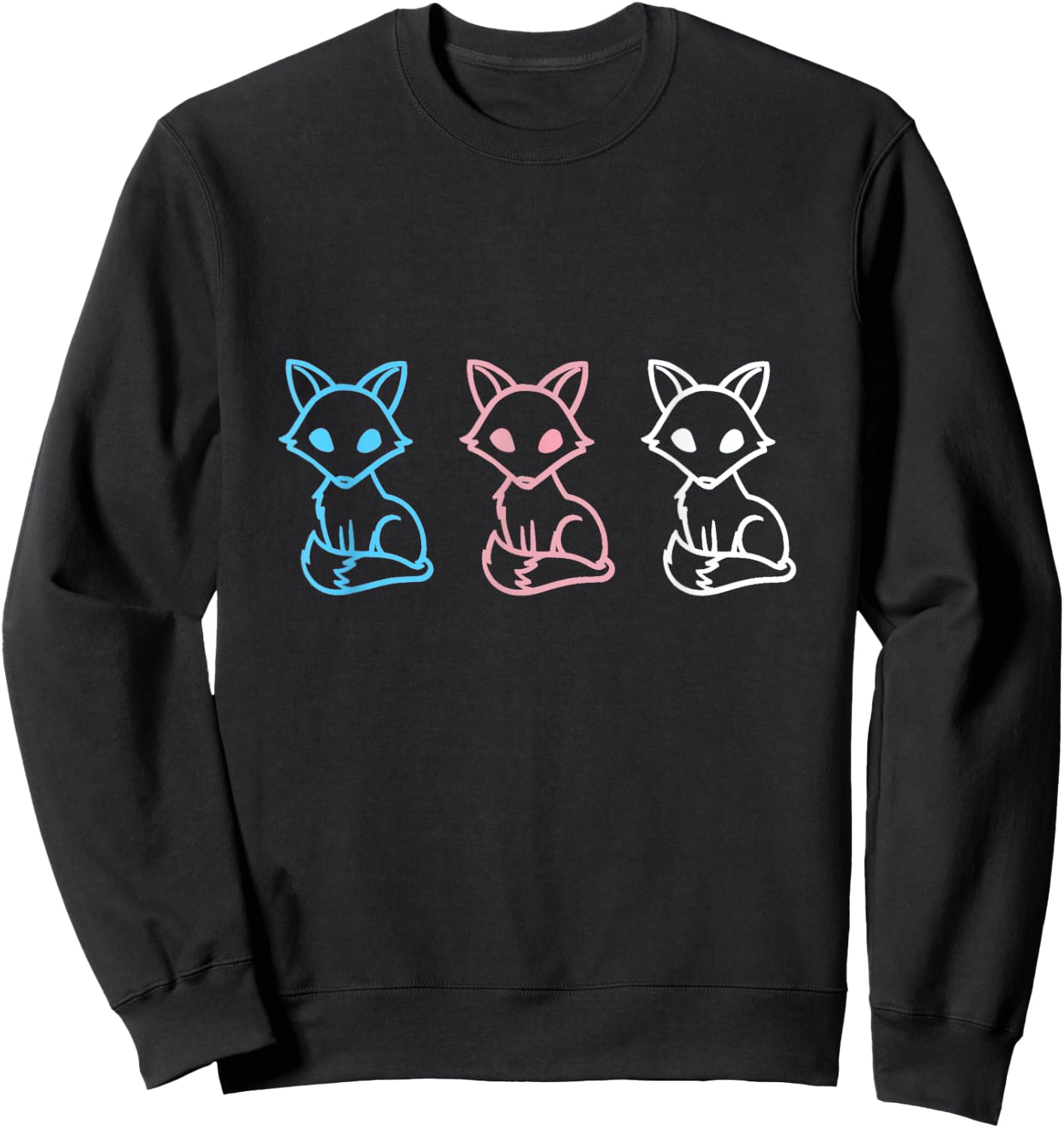 Transgender Pride Fox Sweatshirt - Sweatshirt | Black