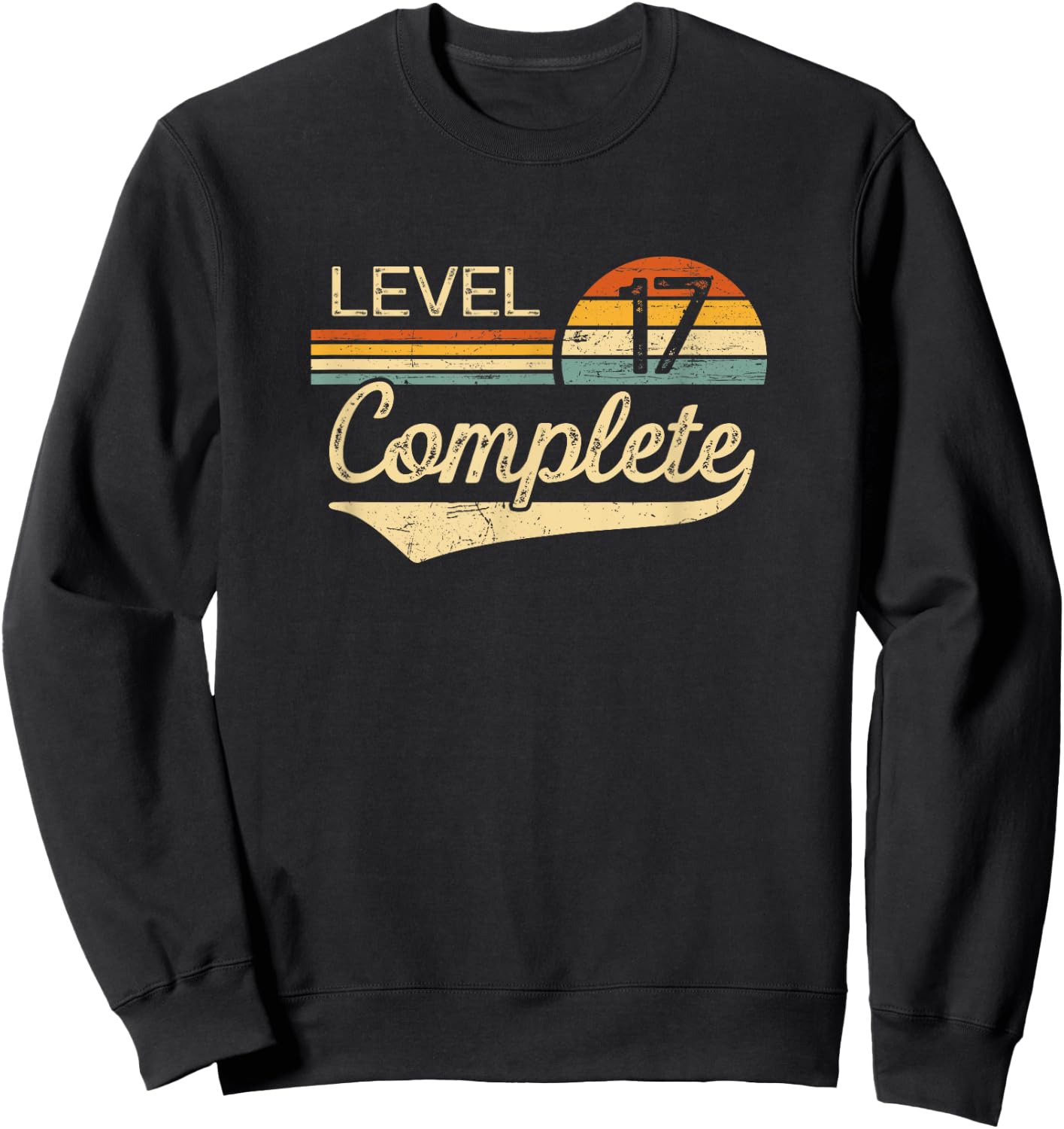 Level 17 Complete Vintage 17th Wedding Anniversary Sweatshirt - Sweatshirt | Black