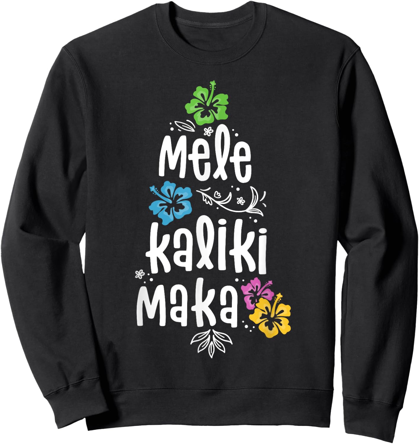Mele Kalikimaka Christmas Shirts Hawaiian Xmas Vacation Sweatshirt - Sweatshirt | Black
