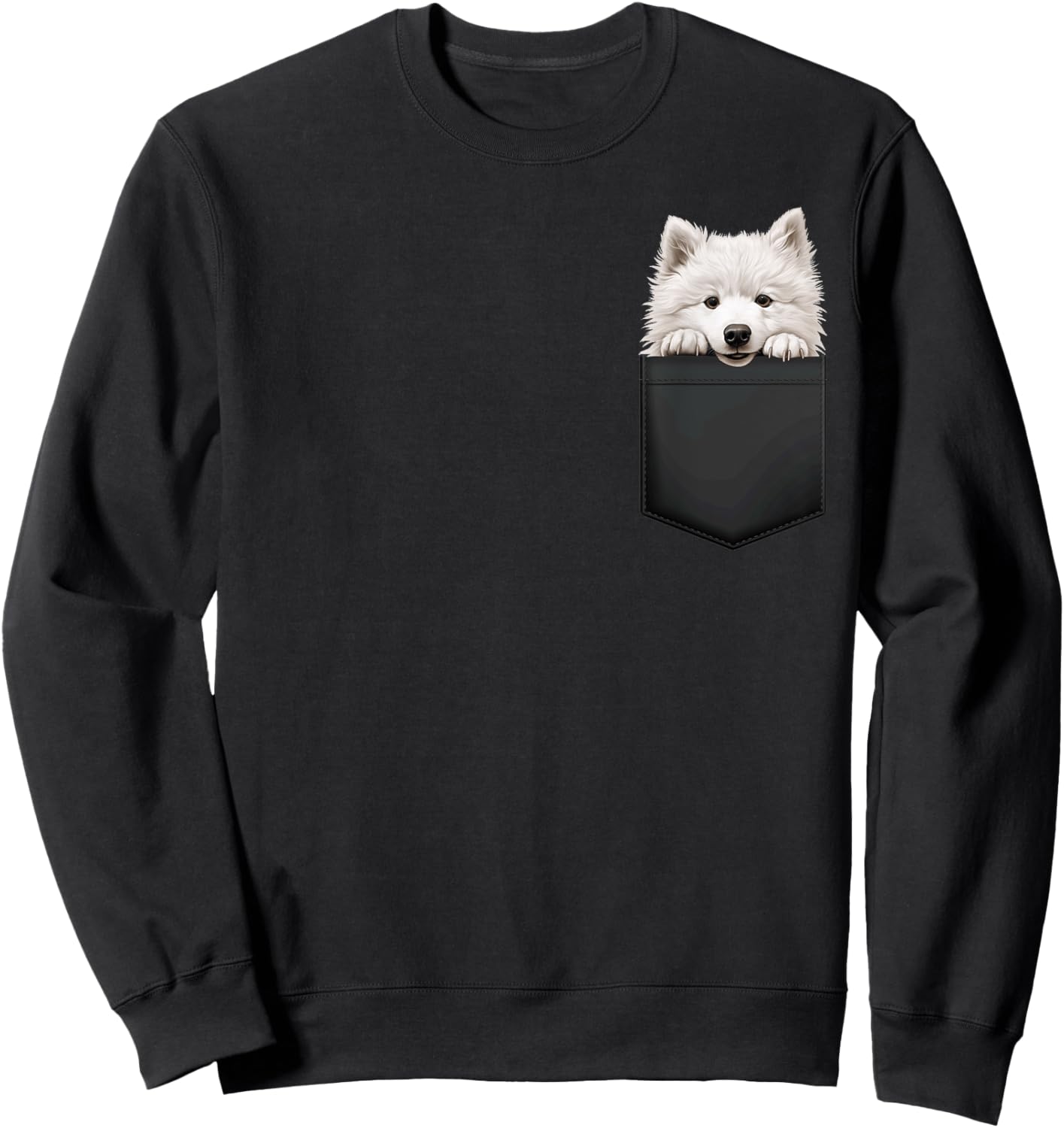 Funny Samoyed Puppy Dog In Pocket Cute Pet Lover Sweatshirt - Sweatshirt | Black