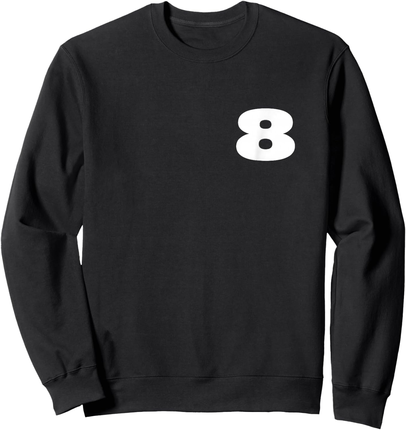The Number 8 Eight Sports Team FRONT PRINT Matching Birthday Sweatshirt - Sweatshirt | Black