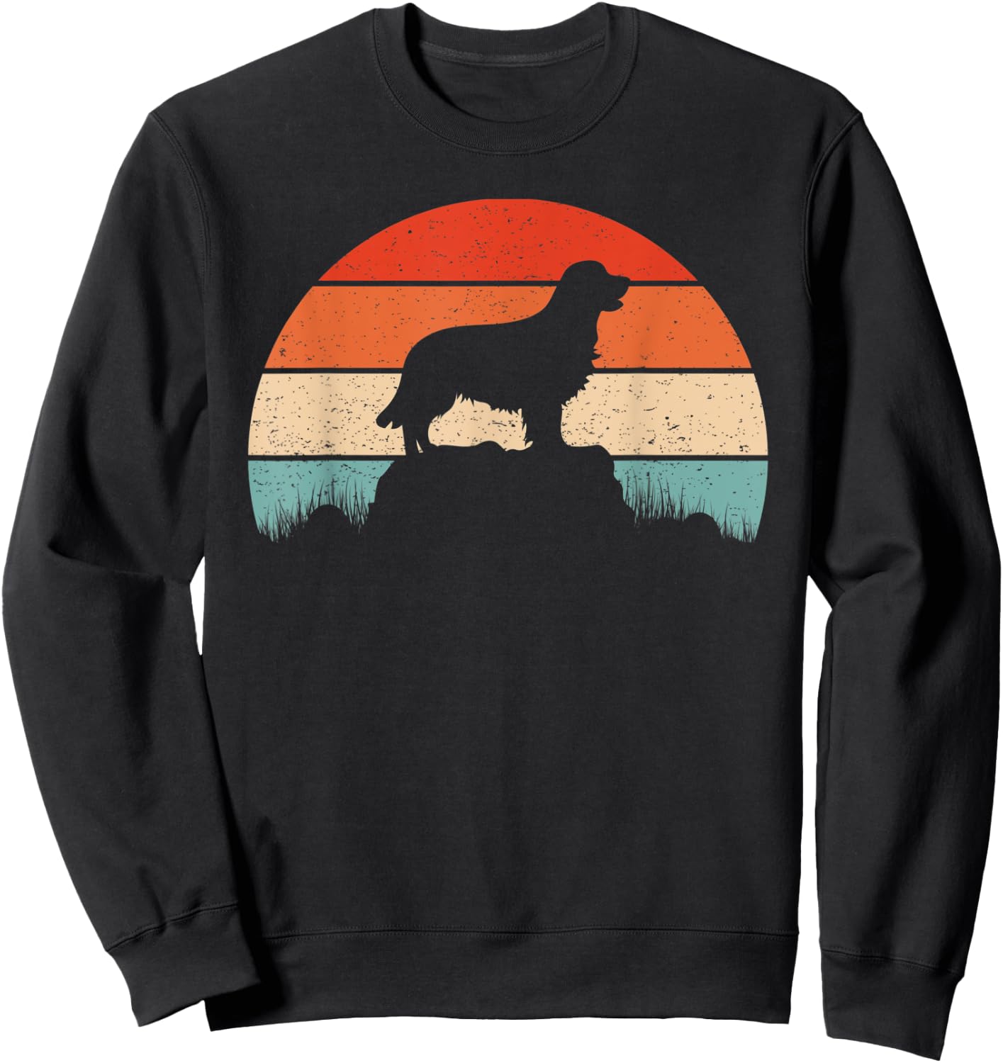 Golden Retriever Dog Retro Vintage Sunset Gift Men Sweatshirt - Sweatshirt | Black
