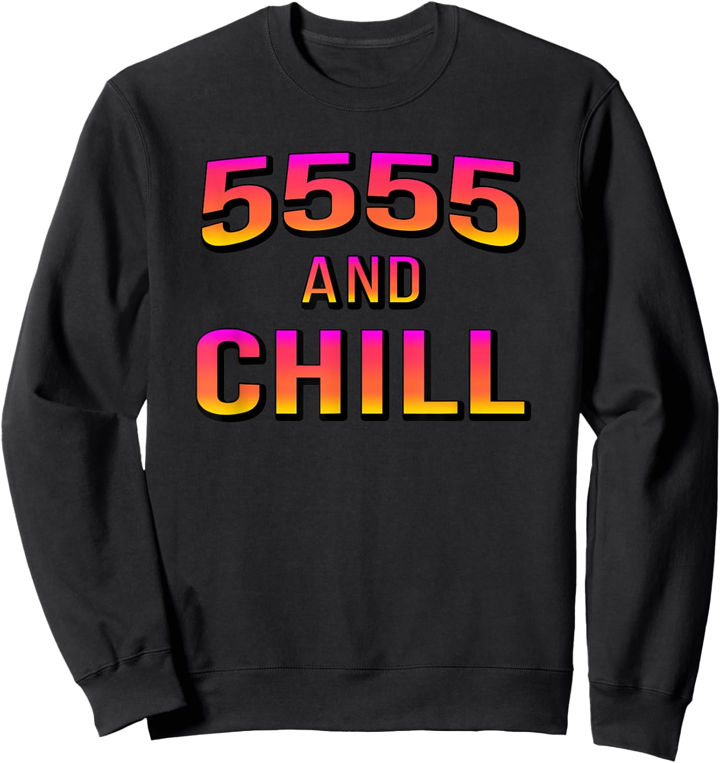 5555 And Chill HEX Crypto Stake Cryptocurrency Investor Sweatshirt - Sweatshirt | Black