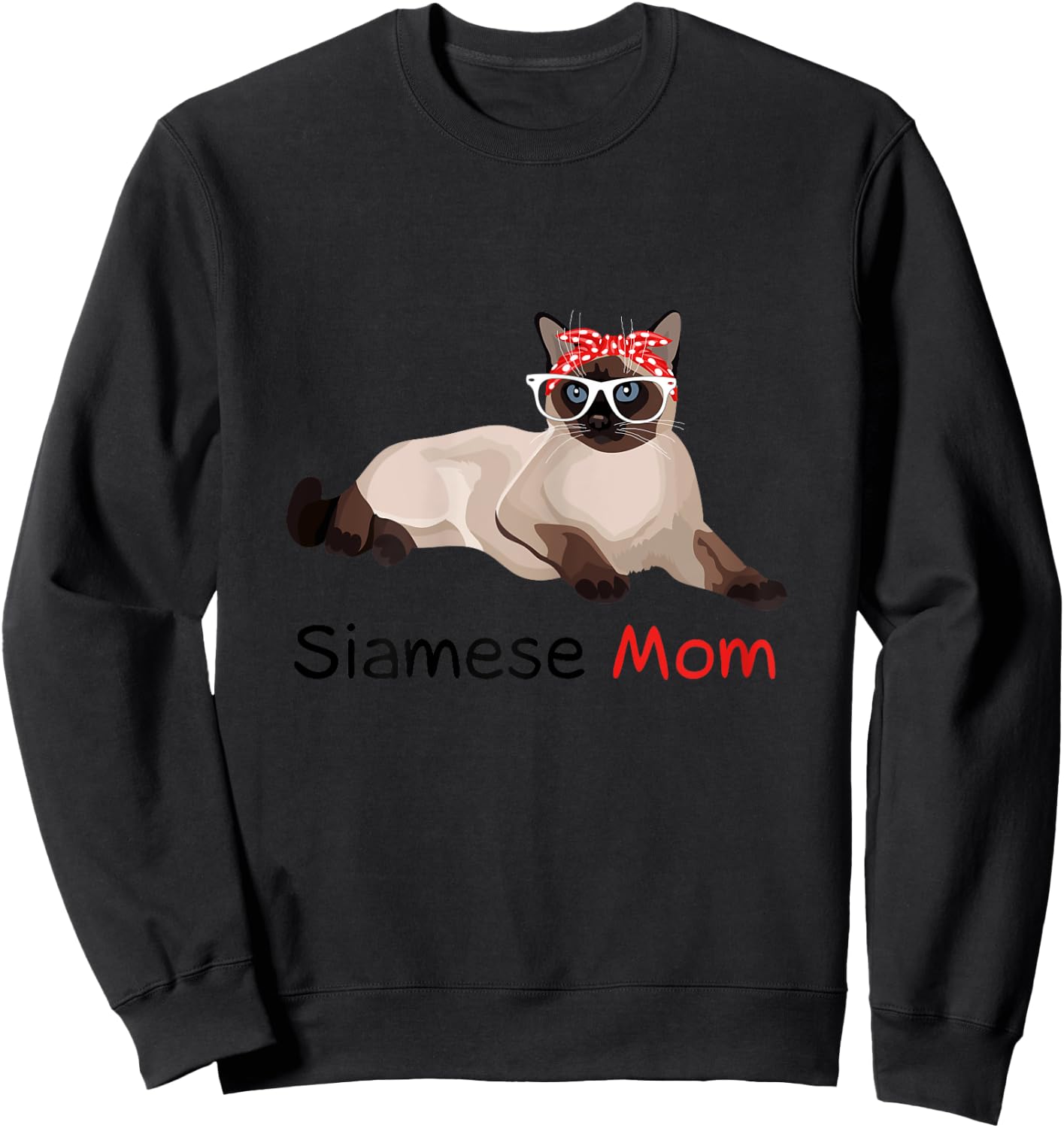 Siamese Cat Mom Kitten Siamese Cat Sweatshirt - Sweatshirt | Black