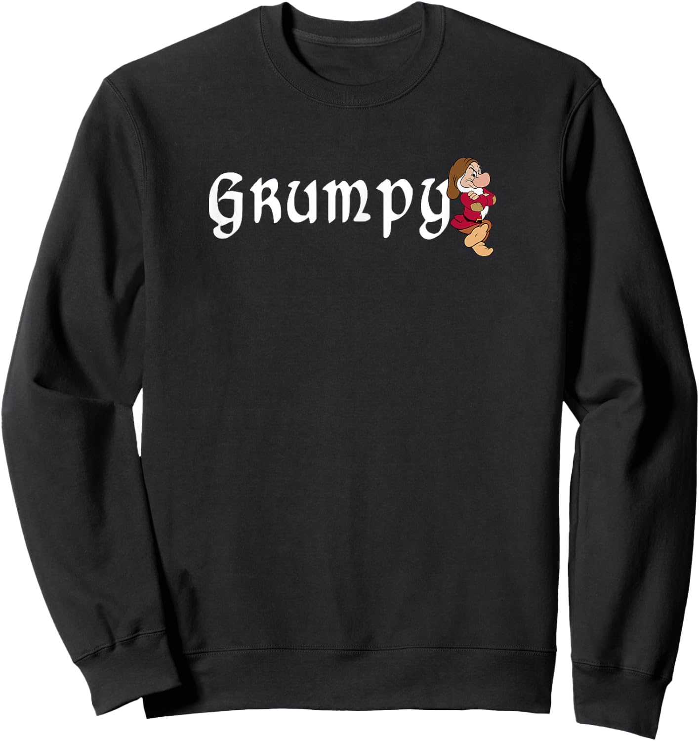 Disney Snow White Grumpy Leaning On Name Banner Small Sweatshirt - Sweatshirt | Black