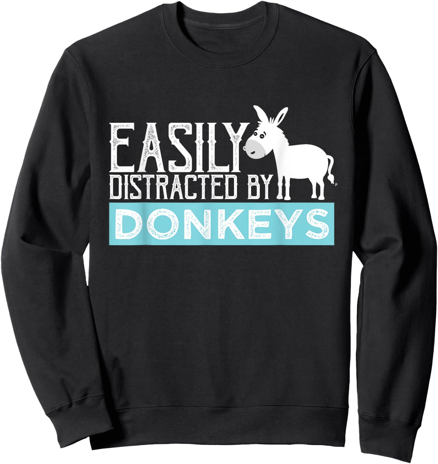 SHIRTSIDE Donkey - Donkey Gifts For Donkey Lovers - -Adults - Black - Small - Short Sleeve Sweatshirt - Sweatshirt | Black