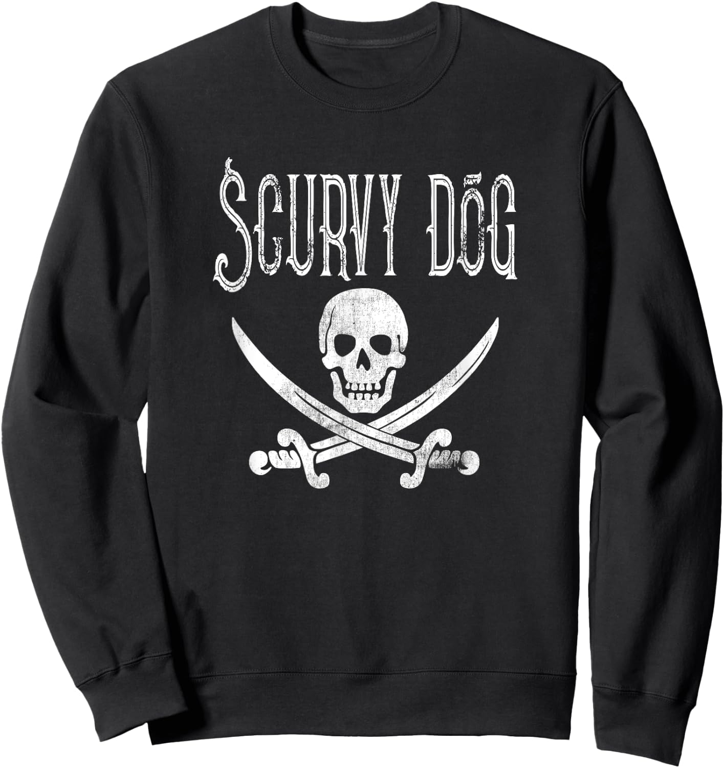Scurvy Dog Pirate Costume - Halloween Party Men Women Kids Sweatshirt - Sweatshirt | Black