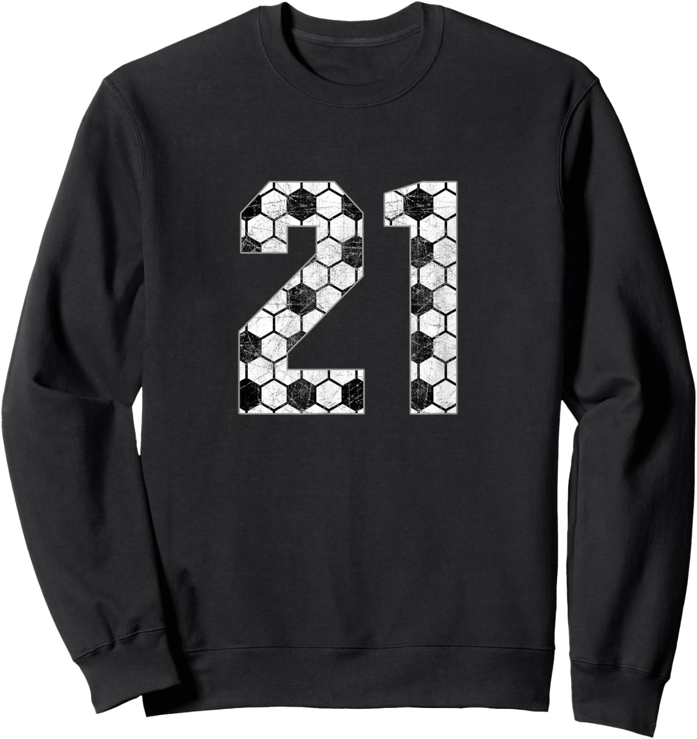 Soccer #21 Love Soccer Mom Favorite Player Jersey Number 21 Sweatshirt - Sweatshirt | Black