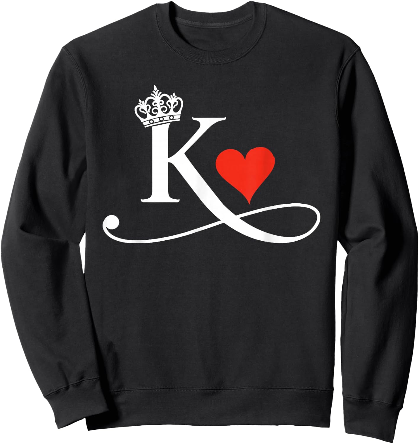King & Queen of Hearts Matching Couple Saint Valentine's Day Sweatshirt - Sweatshirt | Black