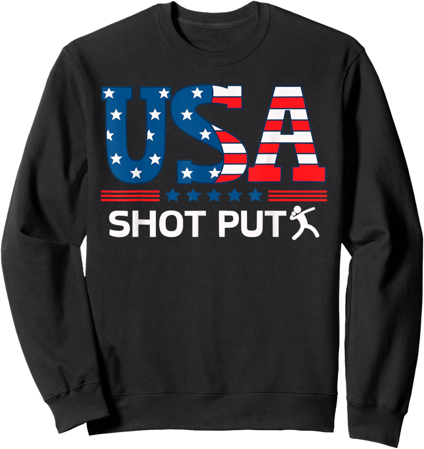 United States Flag Shot Put USA Team Sport Shot Put Sweatshirt - Sweatshirt | Black