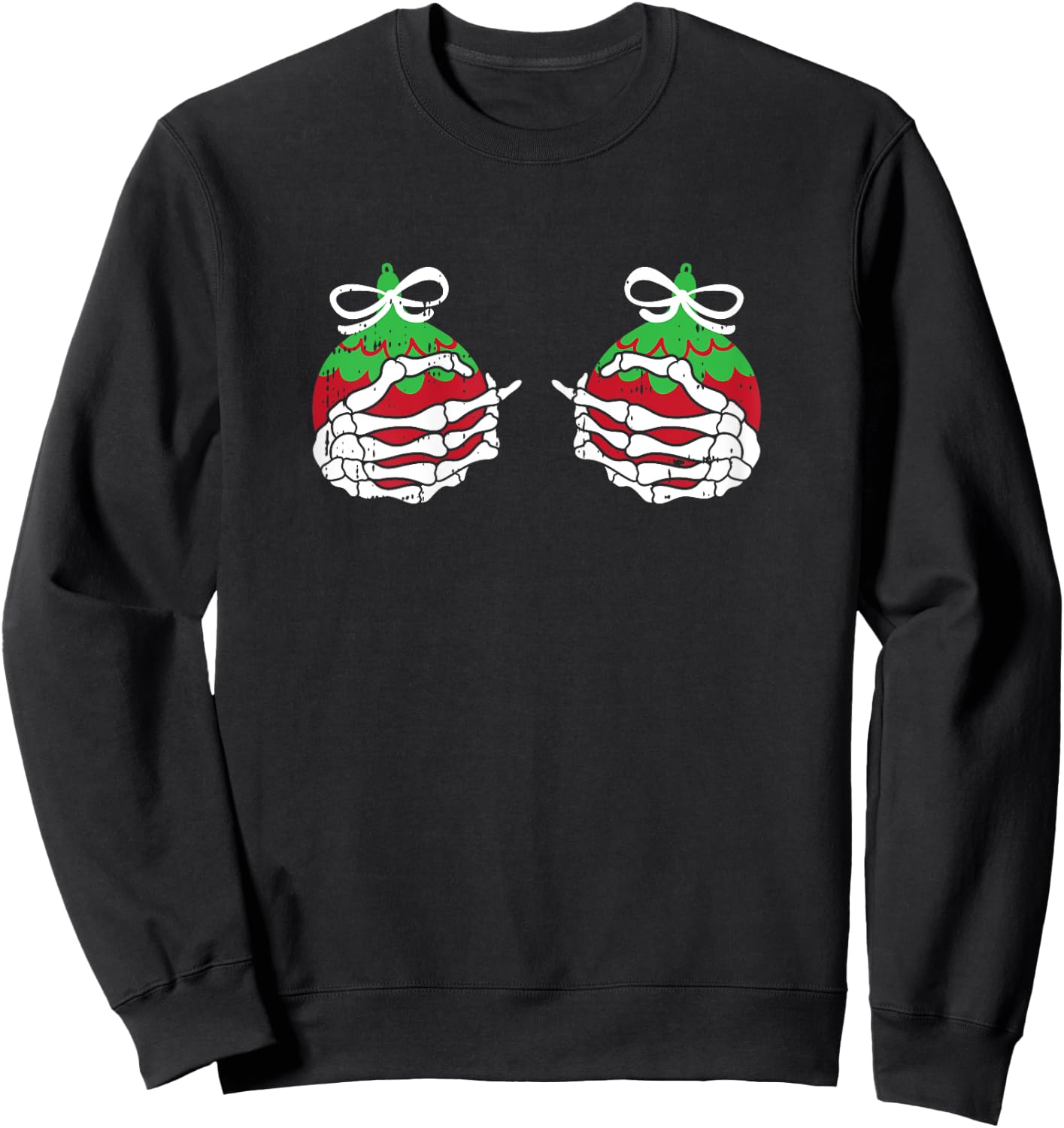 Christmas Balls Boobs Pajama Funny X-Mas Decoration Holiday Sweatshirt - Sweatshirt | Black