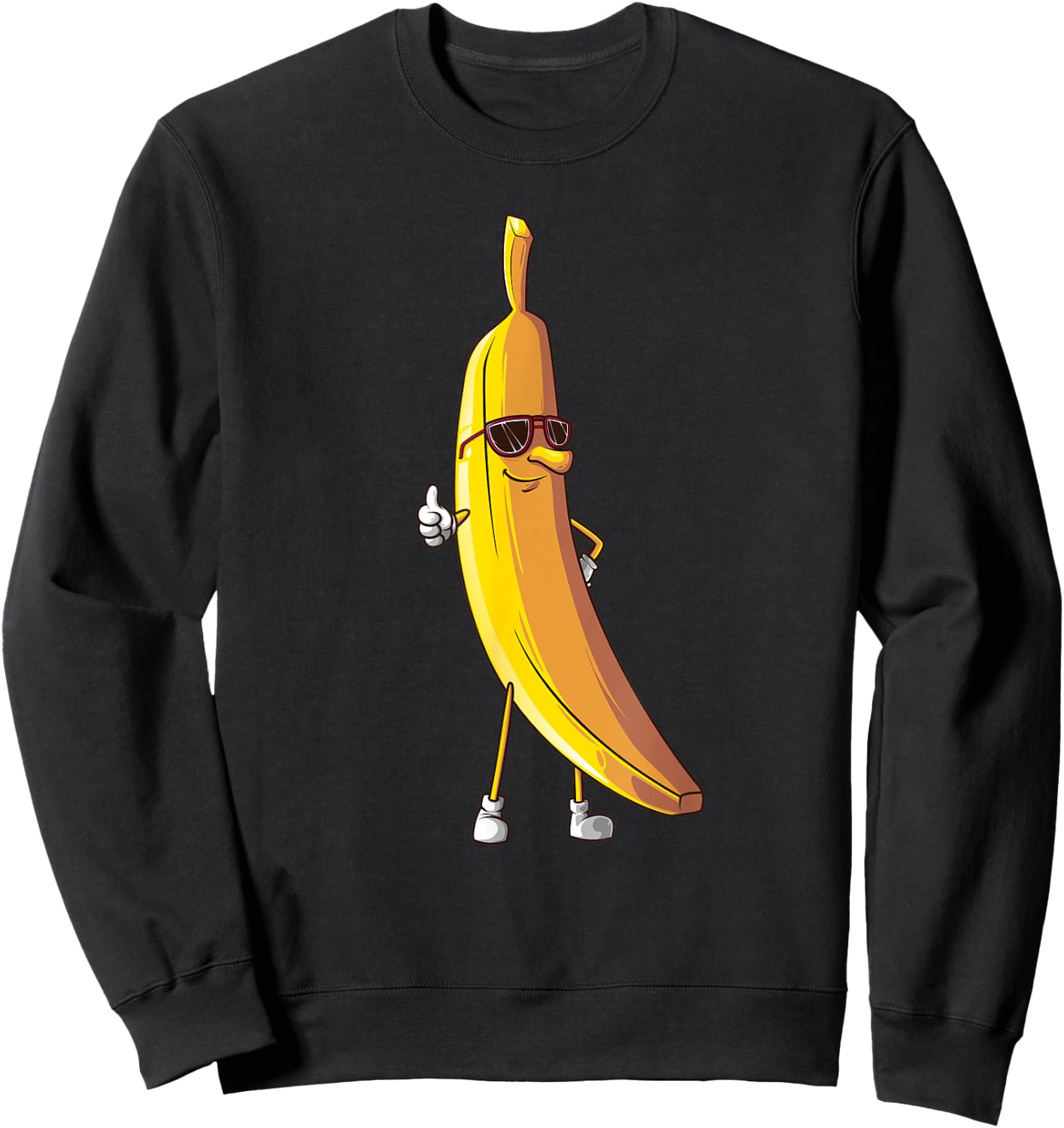 Cool Banana Wearing Sunglasses | Funny Fruit Eyewear Gift Sweatshirt - Sweatshirt | Black