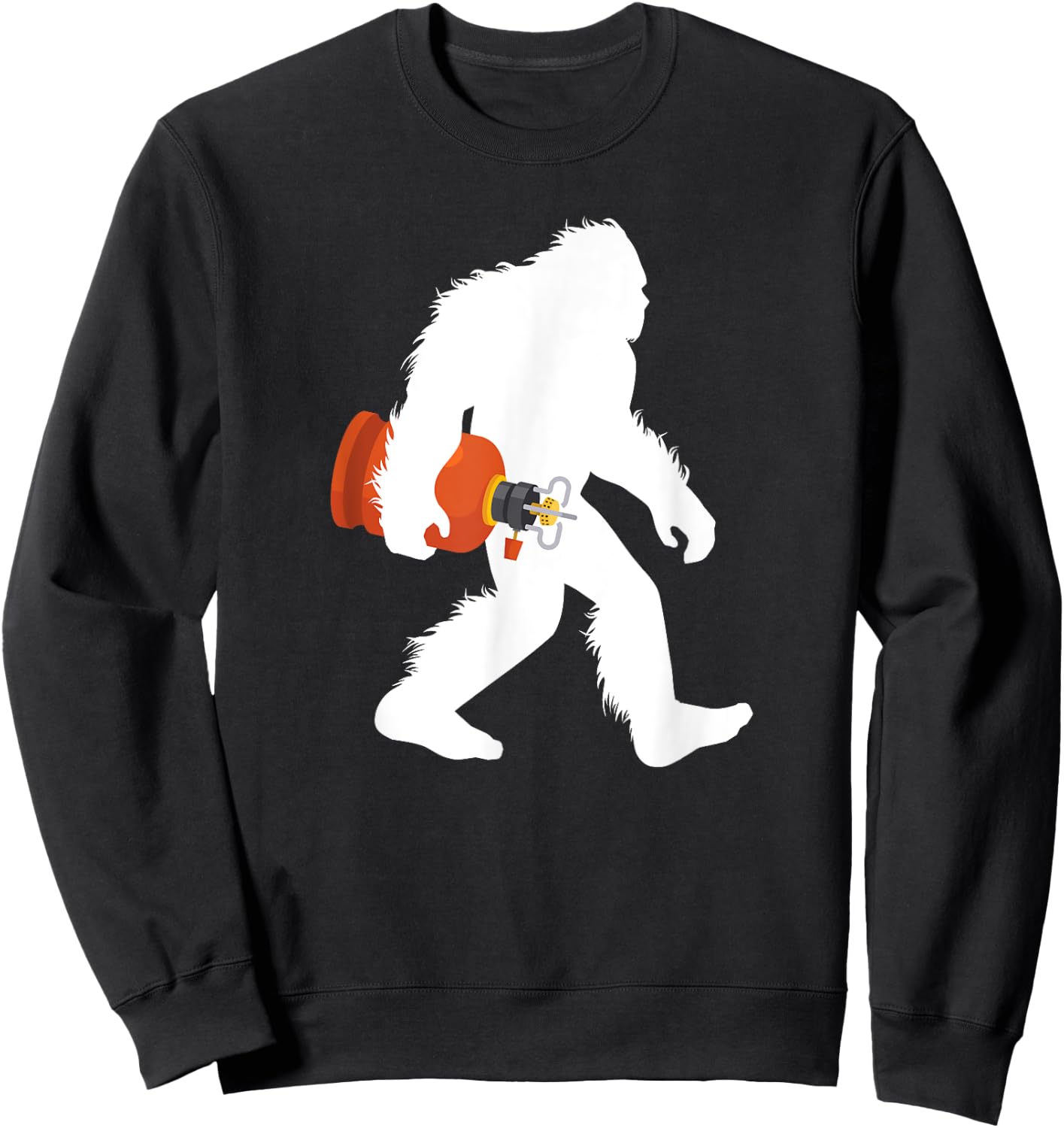 Bigfoot Carrying Propane Tank Sasquatch BBQ Gas Burner Sweatshirt - Sweatshirt | Black
