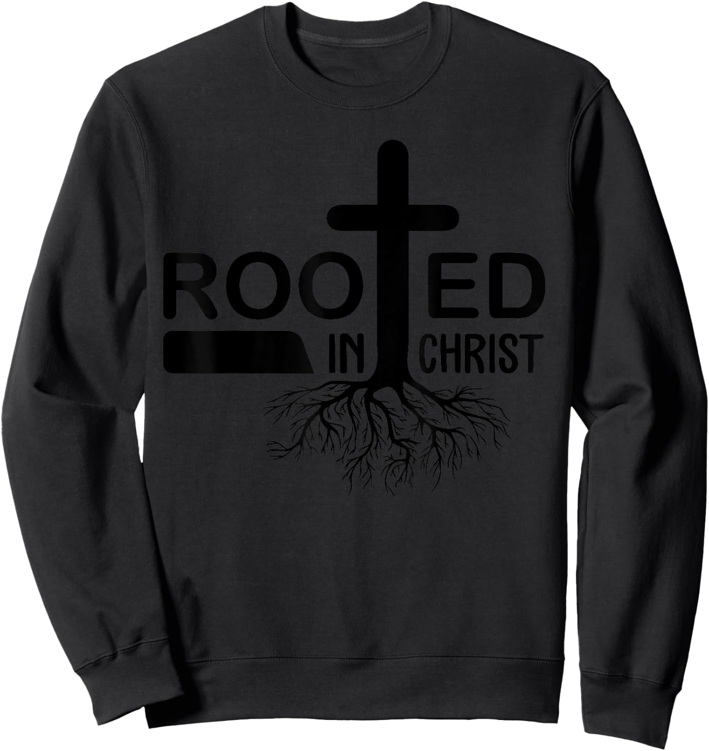 Rooted In Christ Sweatshirt - Sweatshirt | Black