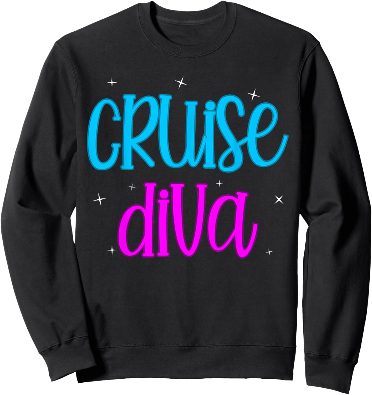 Cruise Ship Diva Women Girls Travel Summer Holiday Sweatshirt - Sweatshirt | Black