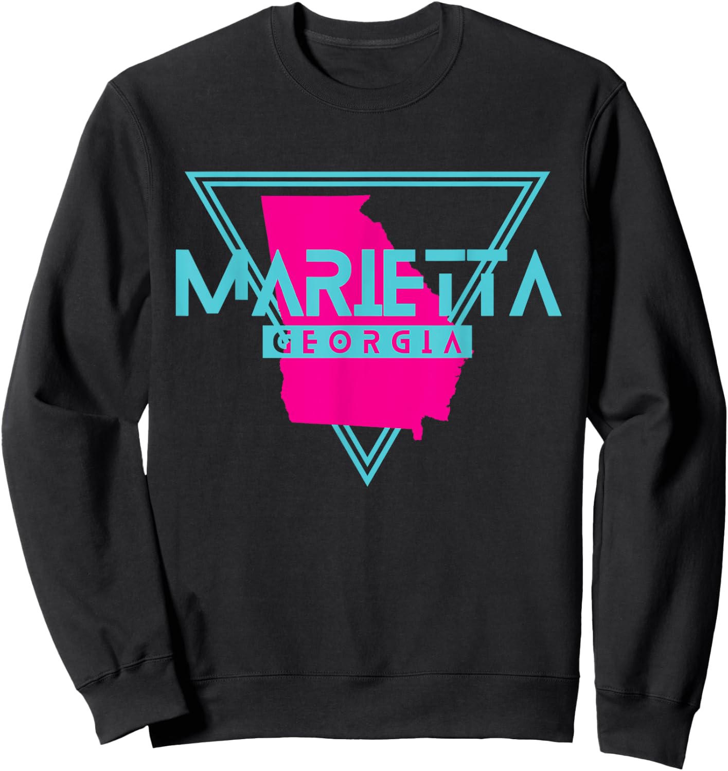 Marietta Georgia Souvenir GA Retro Triangle Sweatshirt - Sweatshirt | Black