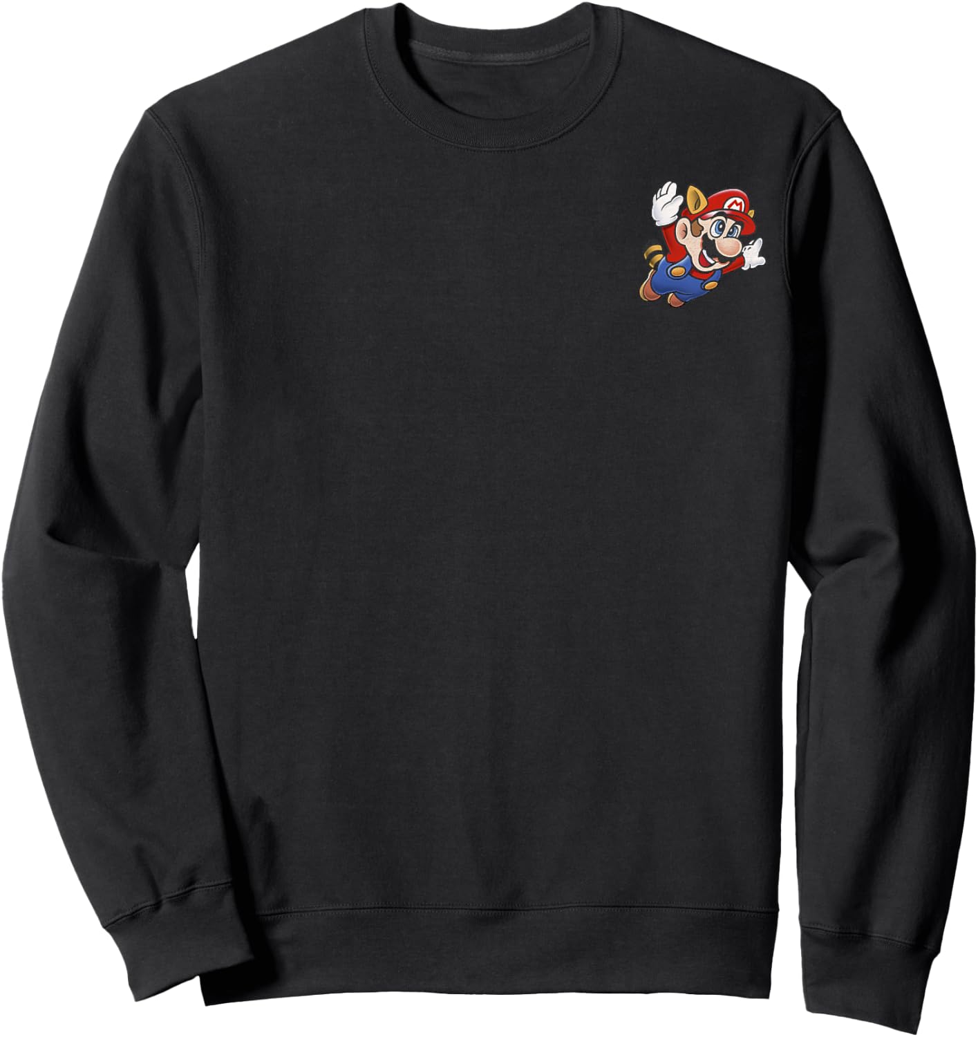 Super Mario Flying Mario Pocket Portrait Sweatshirt - Sweatshirt | Black