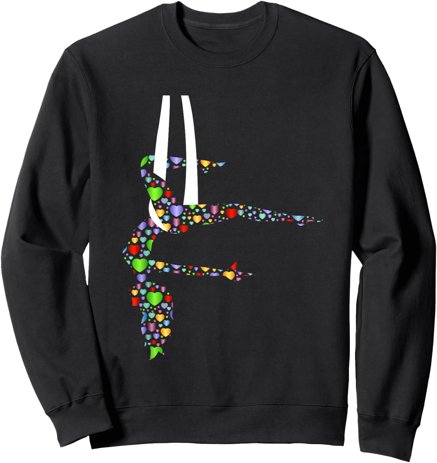 Aerial Yoga Hearts Lover Gift Aerialist Yogi Dance Gifts Sweatshirt - Sweatshirt | Black