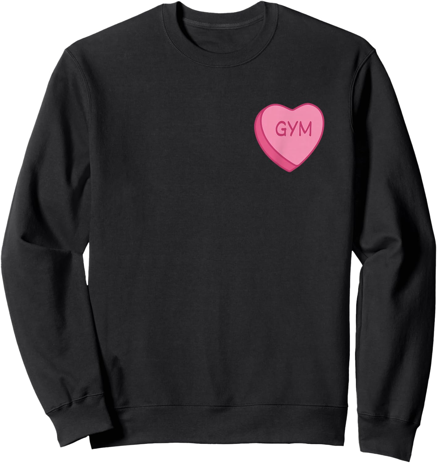 Valentine Gym Pump Cover Women Pink Cute Sweetheart Candy Sweatshirt - Sweatshirt | Black