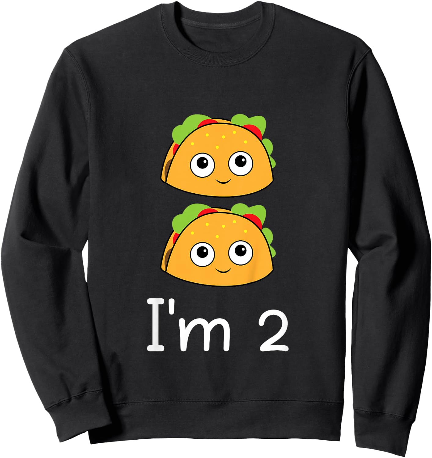 Taco Twosday Taco 2nd Birthday Sweatshirt - Sweatshirt | Black
