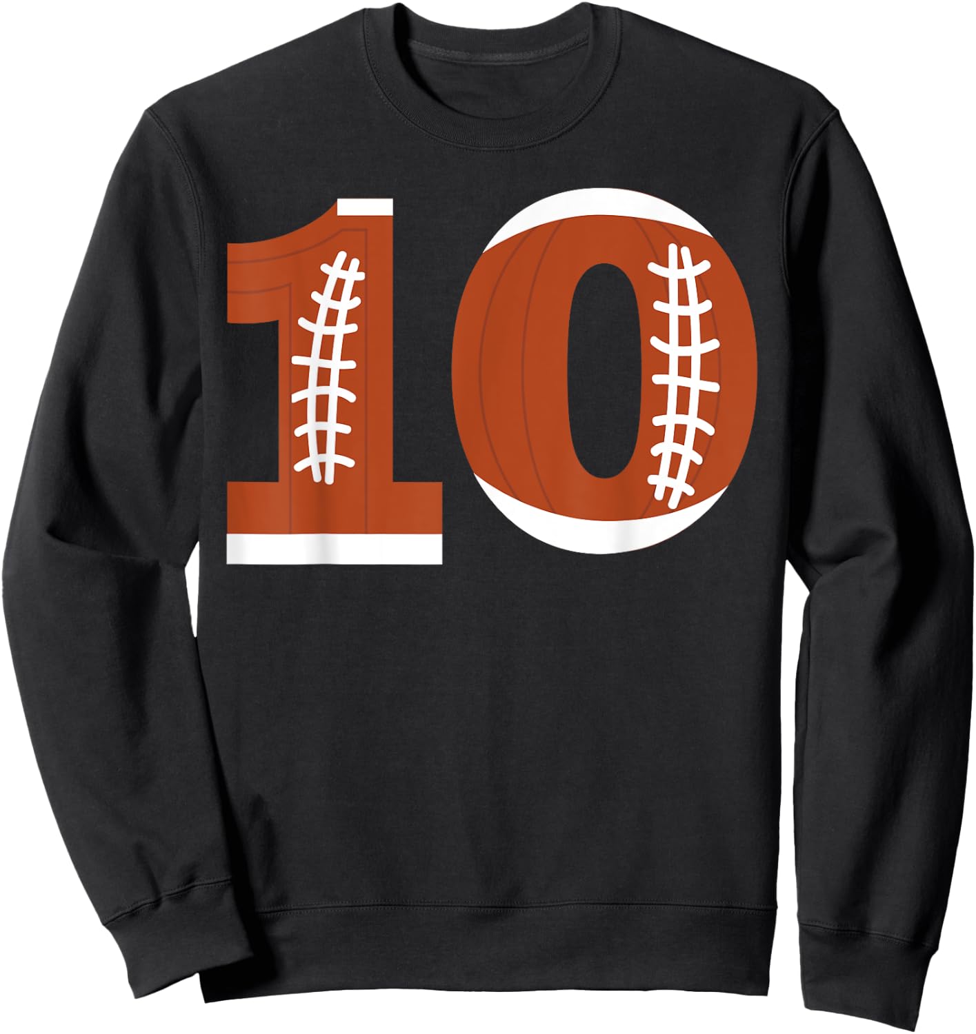 10th Birthday Football Ball Boys | 10 Year Old Gift Sweatshirt - Sweatshirt | Black