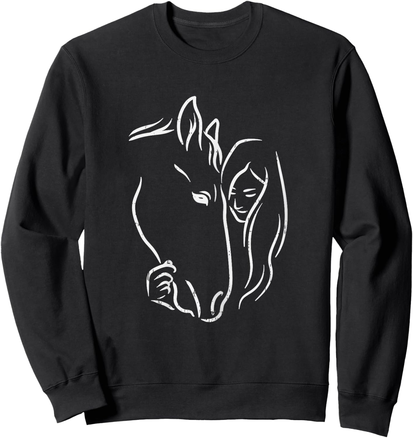 Horse And Girl Horseback Riding Equestrian Girls Women Gift Sweatshirt - Sweatshirt | Black