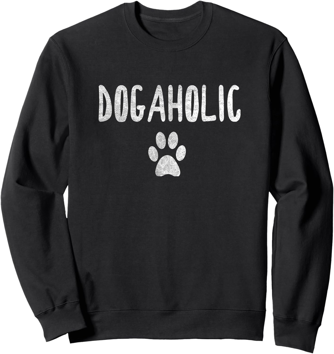 Dogaholic Distressed Look Sweatshirt - Sweatshirt | Black