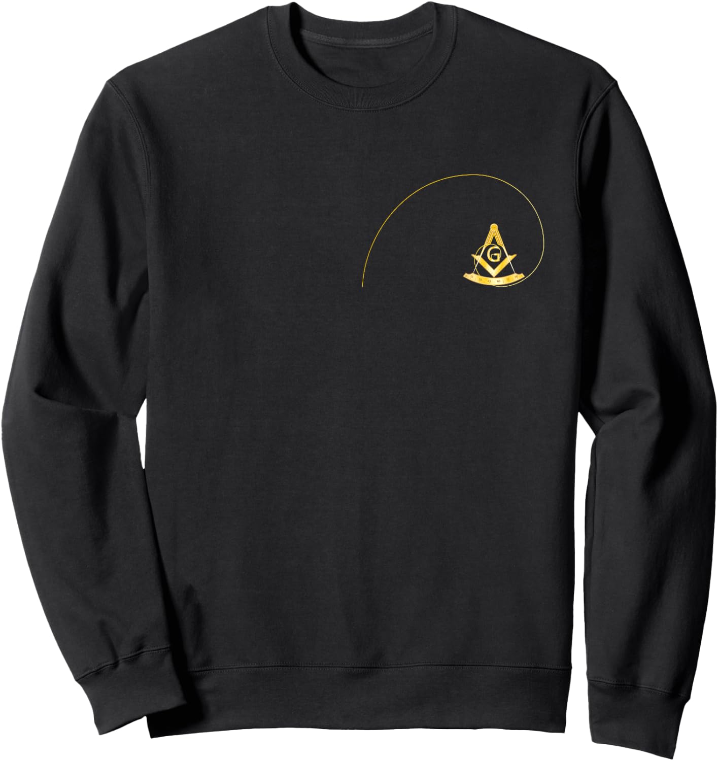 Masonic Gift Square & Compass Fibonacci Spiral Sweatshirt - Sweatshirt | Black