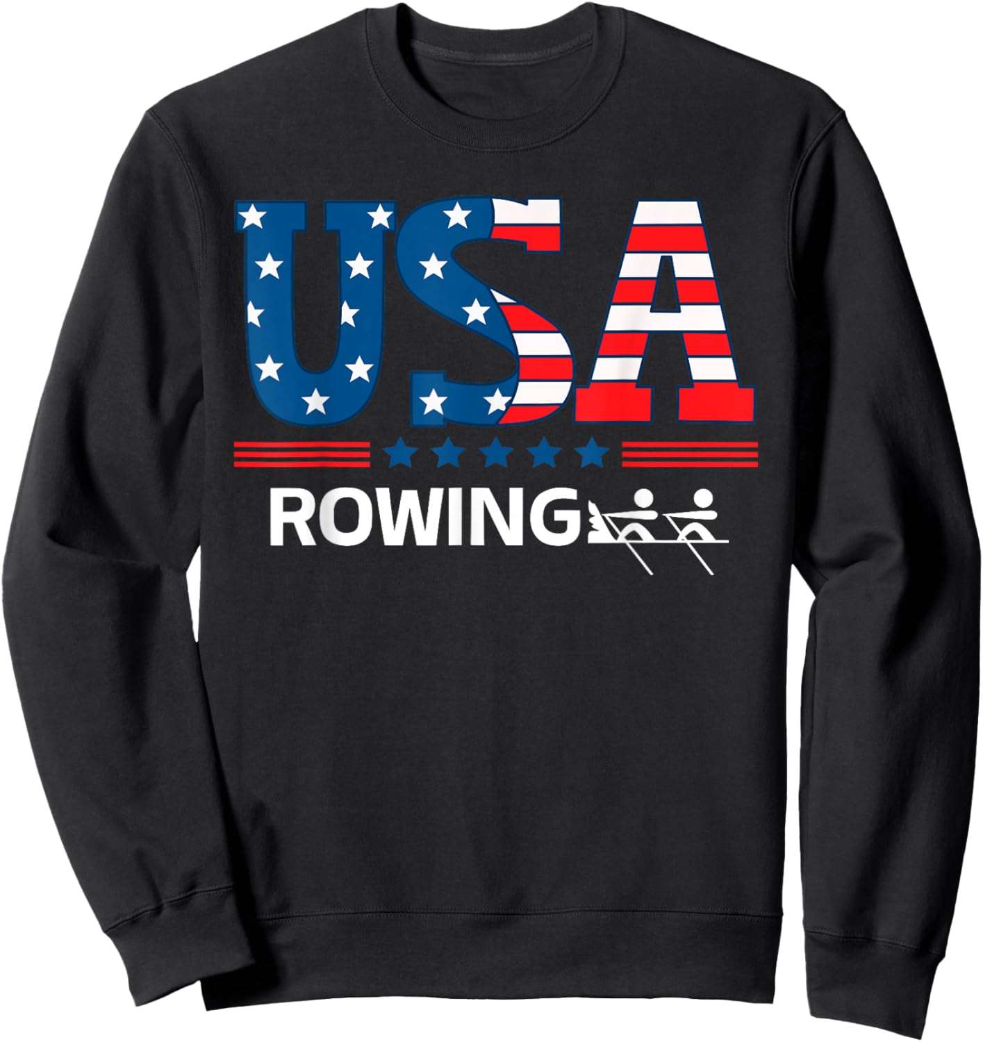 United States Flag Rowing USA Team Sport Rowing Sweatshirt - Sweatshirt | Black