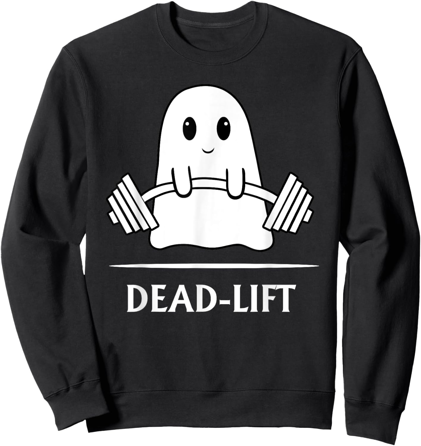 Ghost Dead-lift Weightlifting Fitness Gym Halloween 2023 Sweatshirt - Sweatshirt | Black