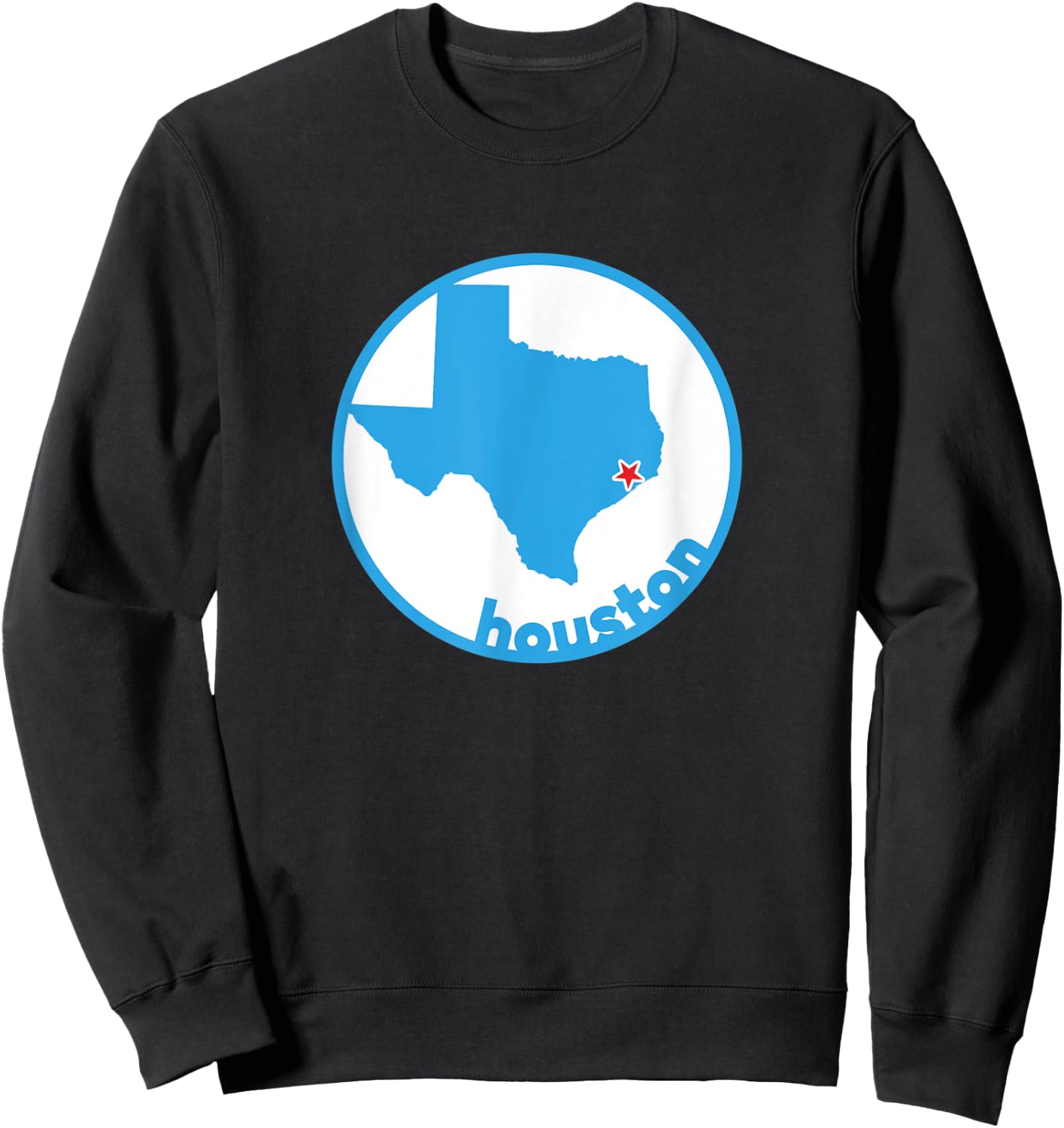 Retro Texas City of Houston H-Town Sweatshirt - Sweatshirt | Black