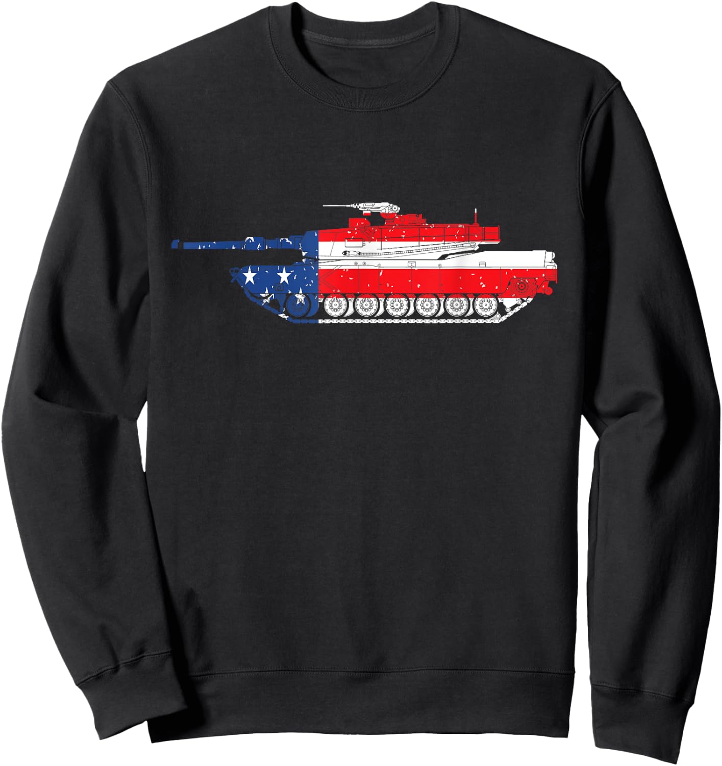 Army M1 Abrams Tank 4th Of July USA American Flag Men Sweatshirt - Sweatshirt | Black